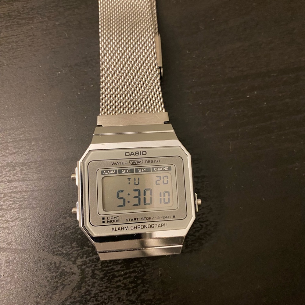 Casio A700 vintage edition Silver chronograph